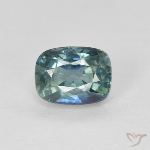 1.08ct Natürlicher grünlich-blau Saphir, Kissen, VS