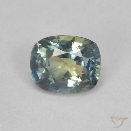 0.77ct Natürlicher Mittelblaues Grün Saphir, Kissen, VVS