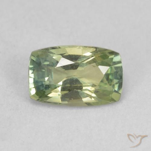 0.91ct Natürlicher hellgrün Saphir, Kissen, VVS