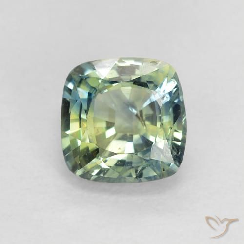 0.89ct Natürlicher grünlich-blau Saphir, Kissen, VS