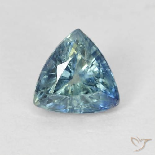 0.62ct Natürlicher Blaugrün Saphir, Trillion, VS