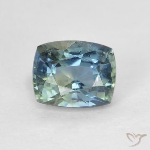0.64ct Natürlicher grünlich-blau Saphir, Kissen, VVS-VS