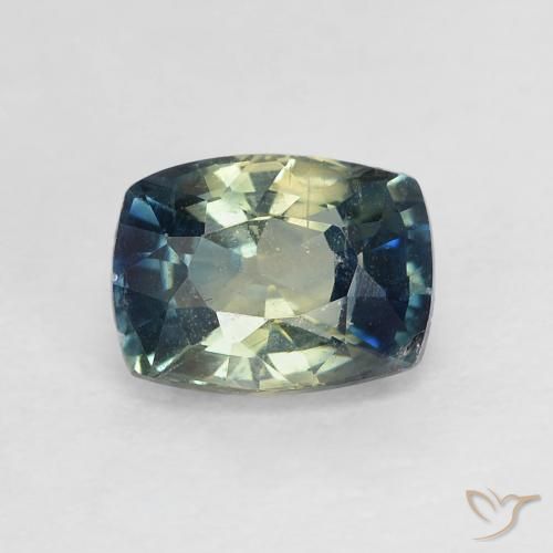 0.95ct Natürlicher grünlich-blau Saphir, Kissen, VVS-VS
