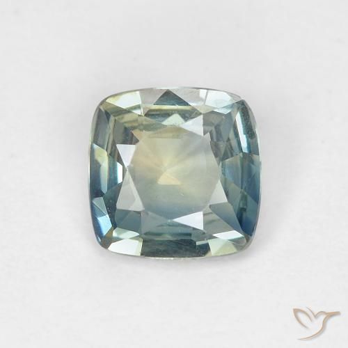 0.88ct Natürlicher grünlich-blau Saphir, Kissen, VVS