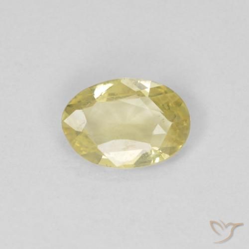 0.38ct Natürlicher hellgelb Saphir, Oval, VVS