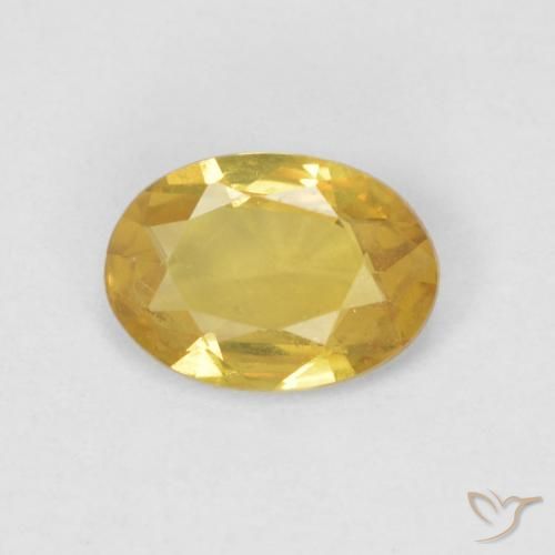 0.61ct Natürlicher Mittleres Gold Saphir, Oval, VVS-VS