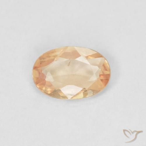 0.38ct Natürlicher Helle Pfirsichorange Saphir, Oval, VS