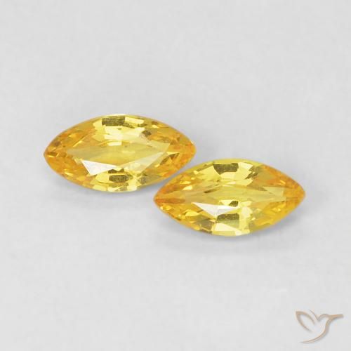 0.36ctw Natürlicher Honiggelb Saphir, Marquise, VVS