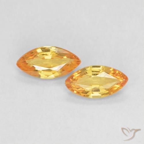 0.36ctw Natürlicher Dunkelorange-Gold Saphir, Marquise, VVS
