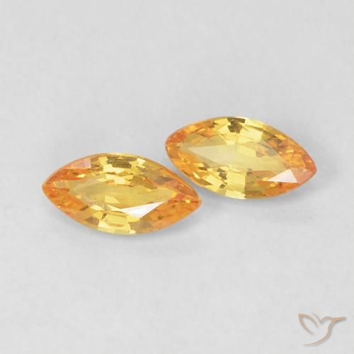0.36 ct natürliche Dunkelorange-Gold Saphir-Edelsteine, Marquise, VVS