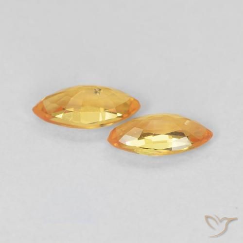 0.36 ct natürliche Dunkelorange-Gold Saphir-Edelsteine, Marquise, VVS