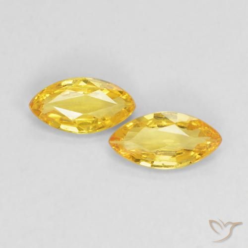 0.33ctw Natürlicher Mittelgelb Saphir, Marquise, VVS