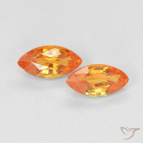 0.49ctw Natürlicher hellorange Saphir, Marquise, VVS