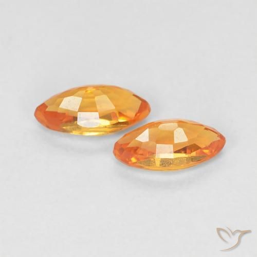 0.49 ct natürliche hellorange Saphir-Edelsteine, Marquise, VVS