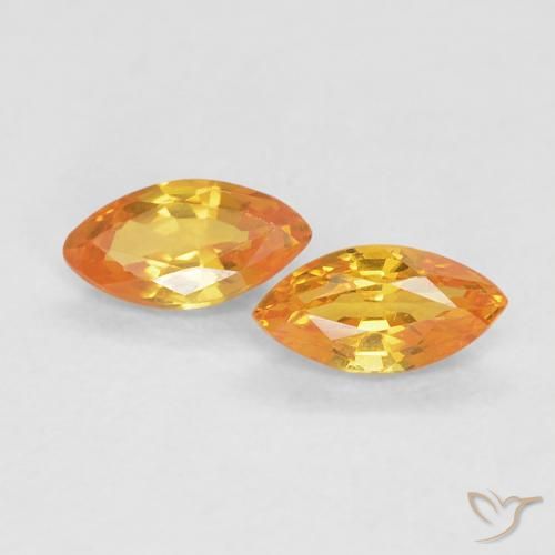 0.39ctw Natürlicher Orange-Gold Saphir, Marquise, VVS