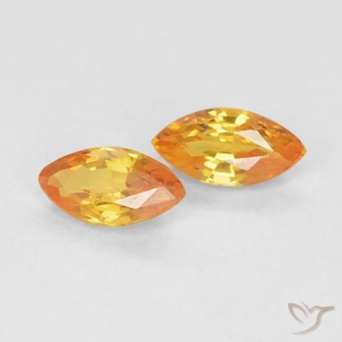 0.39 ct natürliche Orange-Gold Saphir-Edelsteine, Marquise, VVS