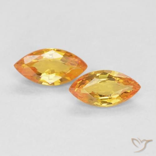 0.39ctw Natürlicher Mittelorange Saphir, Marquise, VVS
