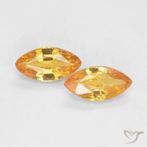 0.37ctw Natürlicher Orange-Gold Saphir, Marquise, VVS