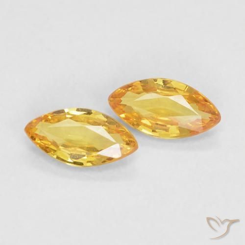 0.35ctw Natürlicher Mittelgold Saphir, Marquise, VVS