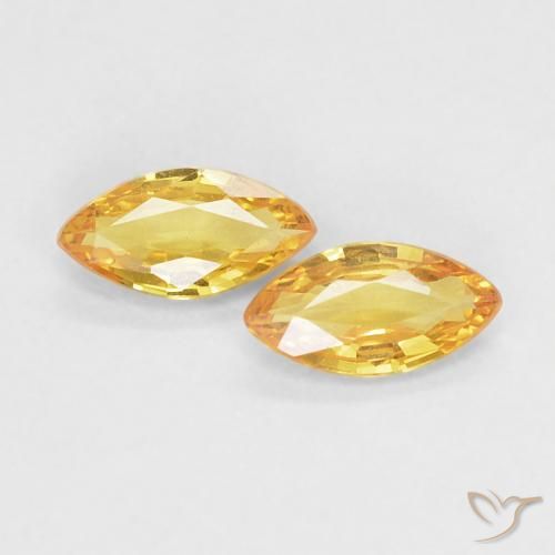 0.35 ct natürliche Mittelgold Saphir-Edelsteine, Marquise, VVS
