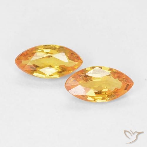0.41ctw Natürlicher Mittelorange Saphir, Marquise, VVS
