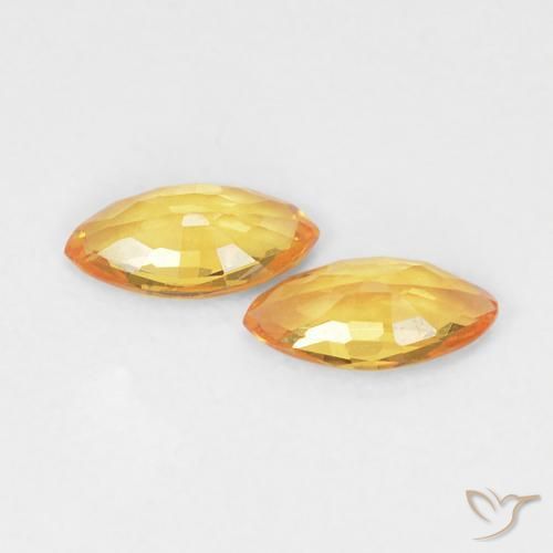 0.34 ct natürliche Orange-Gold Saphir-Edelsteine, Marquise, VVS