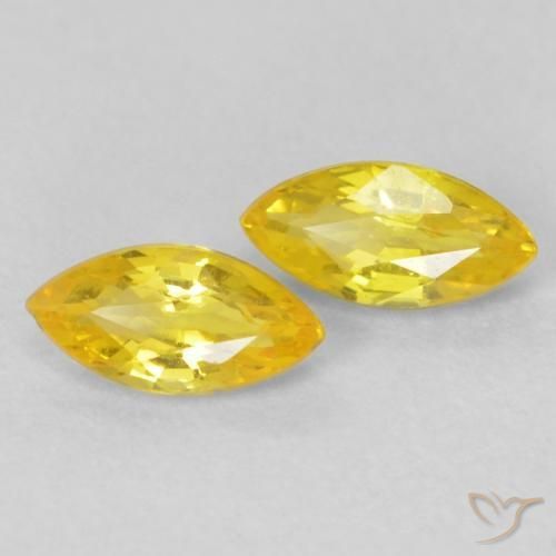 0.42ctw Natürlicher Mittelgelb Saphir, Marquise, VVS-VS