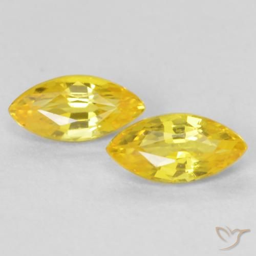 0.44ctw Natürlicher Mittelgelb Saphir, Marquise, VVS-VS