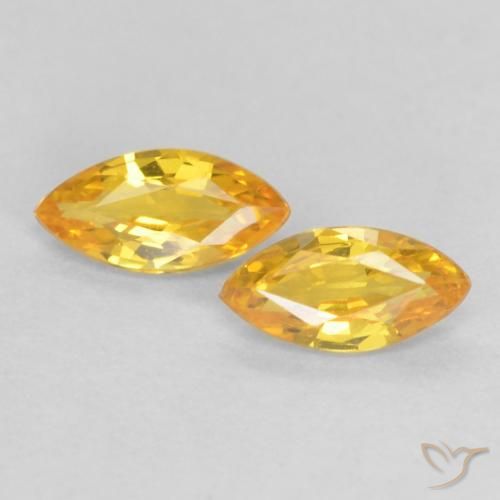 0.33ctw Natürlicher Mittleres Gold Saphir, Marquise, VS