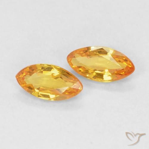 0.34ctw Natürlicher Mittelorange Saphir, Marquise, VVS