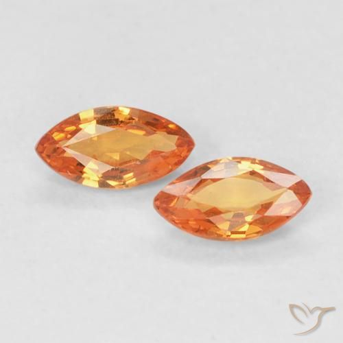 0.36ctw Natürlicher Amber Orange Saphir, Marquise, VVS
