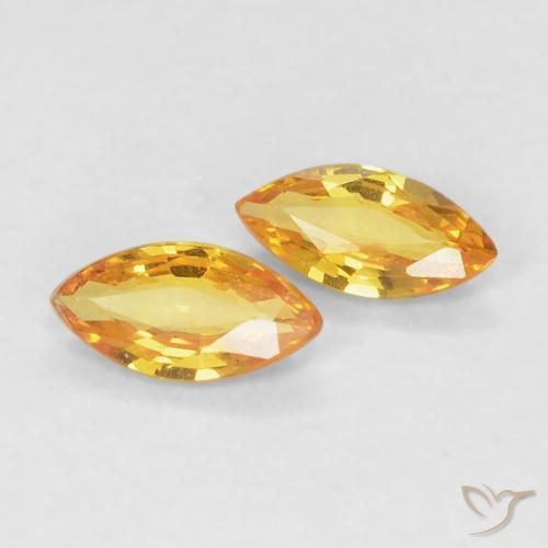 0.36ctw Natürlicher gold-orange Saphir, Marquise, VVS