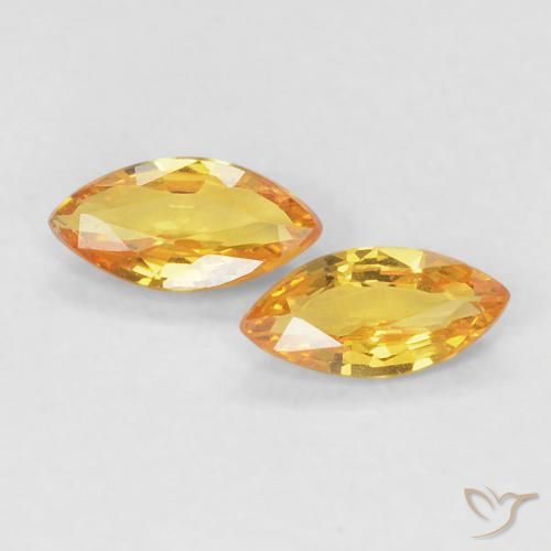 0.36 ct natürliche gold-orange Saphir-Edelsteine, Marquise, VVS