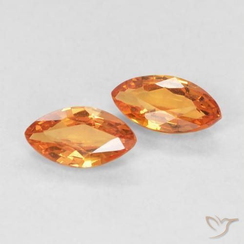 0.39ctw Natürlicher Mittelorange Saphir, Marquise, VVS