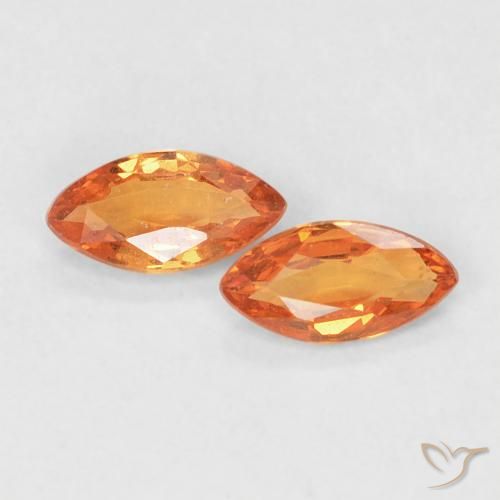 0.35ctw Natürlicher rötlich-orange Saphir, Marquise, VVS