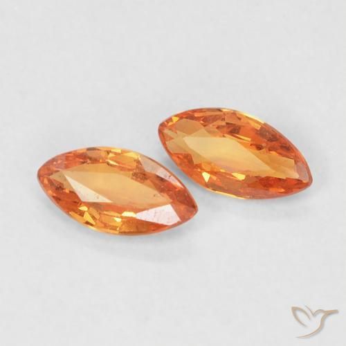 0.35 ct natürliche rötlich-orange Saphir-Edelsteine, Marquise, VVS
