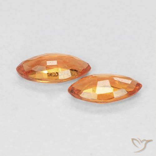 0.35 ct natürliche rötlich-orange Saphir-Edelsteine, Marquise, VVS