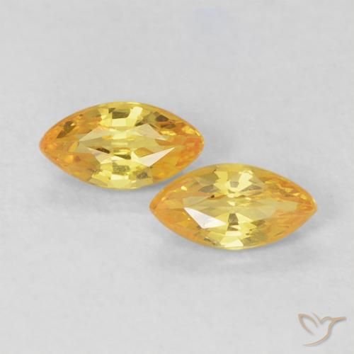 0.40ctw Natürlicher Toskana Gelb Saphir, Marquise, VVS