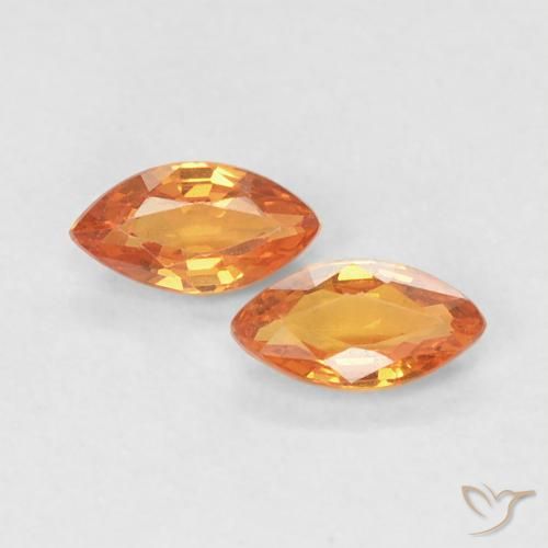 0.36ctw Natürlicher rötlich-orange Saphir, Marquise, VVS