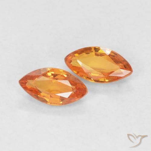 0.36 ct natürliche rötlich-orange Saphir-Edelsteine, Marquise, VVS