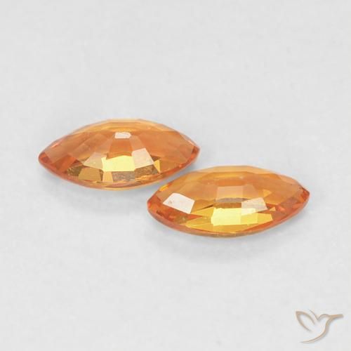 0.36 ct natürliche rötlich-orange Saphir-Edelsteine, Marquise, VVS