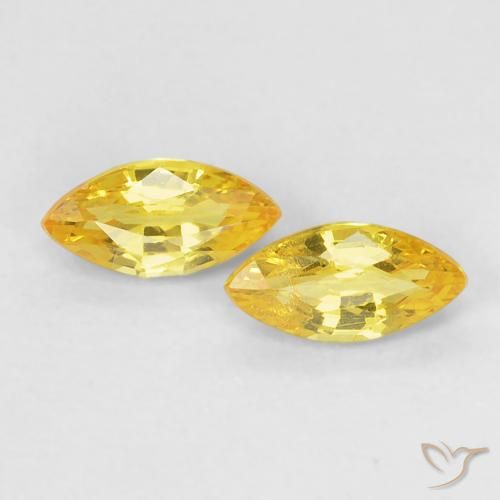 0.42ctw Natürlicher Mittelgelb Saphir, Marquise, VS