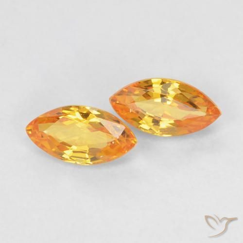 0.44ctw Natürlicher Mittelorange Saphir, Marquise, VS