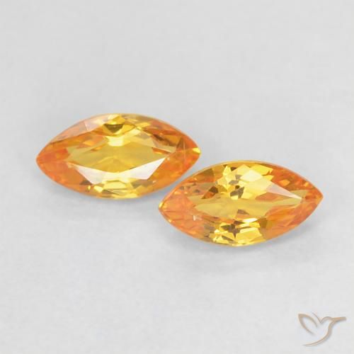 0.44 ct natürliche Mittelorange Saphir-Edelsteine, Marquise, VS