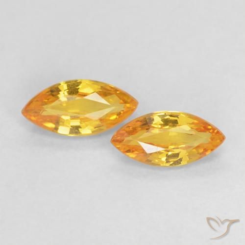 0.37ctw Natürlicher Orange-Gold Saphir, Marquise, VVS-VS