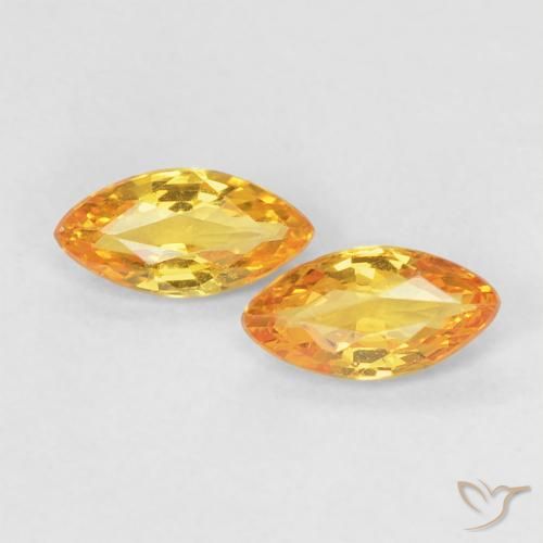 0.38ctw Natürlicher Orange-Gold Saphir, Marquise, VVS-VS
