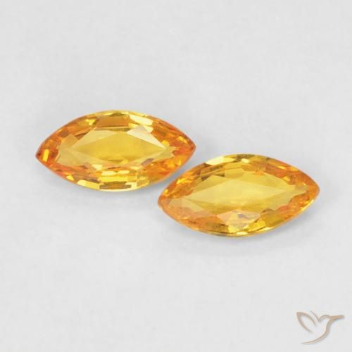 0.34ctw Natürlicher Orange-Gold Saphir, Marquise, VVS-VS
