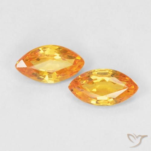 0.41ctw Natürlicher Mittelorange Saphir, Marquise, VVS-VS