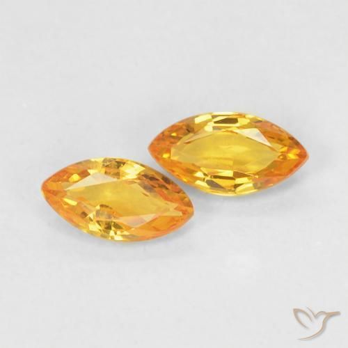0.39 ct natürliche gold-orange Saphir-Edelsteine, Marquise, VS