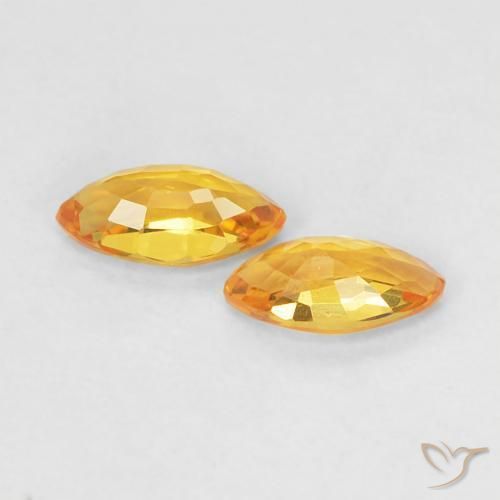 0.39 ct natürliche gold-orange Saphir-Edelsteine, Marquise, VS